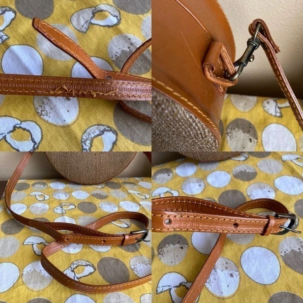 Vintage look round canteen crossbody purse